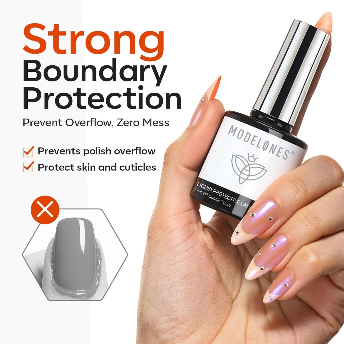 Liquid Latex for Nails 15ml, Peel Off Nail Polish Barrier, Fast Dry Cuticle Guard Skin Protector for Nail Art