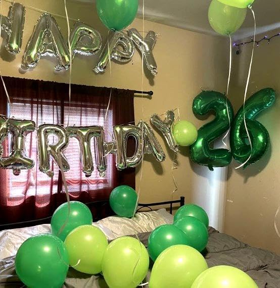 Green Helium Number Balloon 40 Inch, Giant Foil Green Number 0 Birthday Balloons, Large Numbers 10 20 30 40 50 60 70 80 90 100 2025, Party Celebration Supplies Decorations