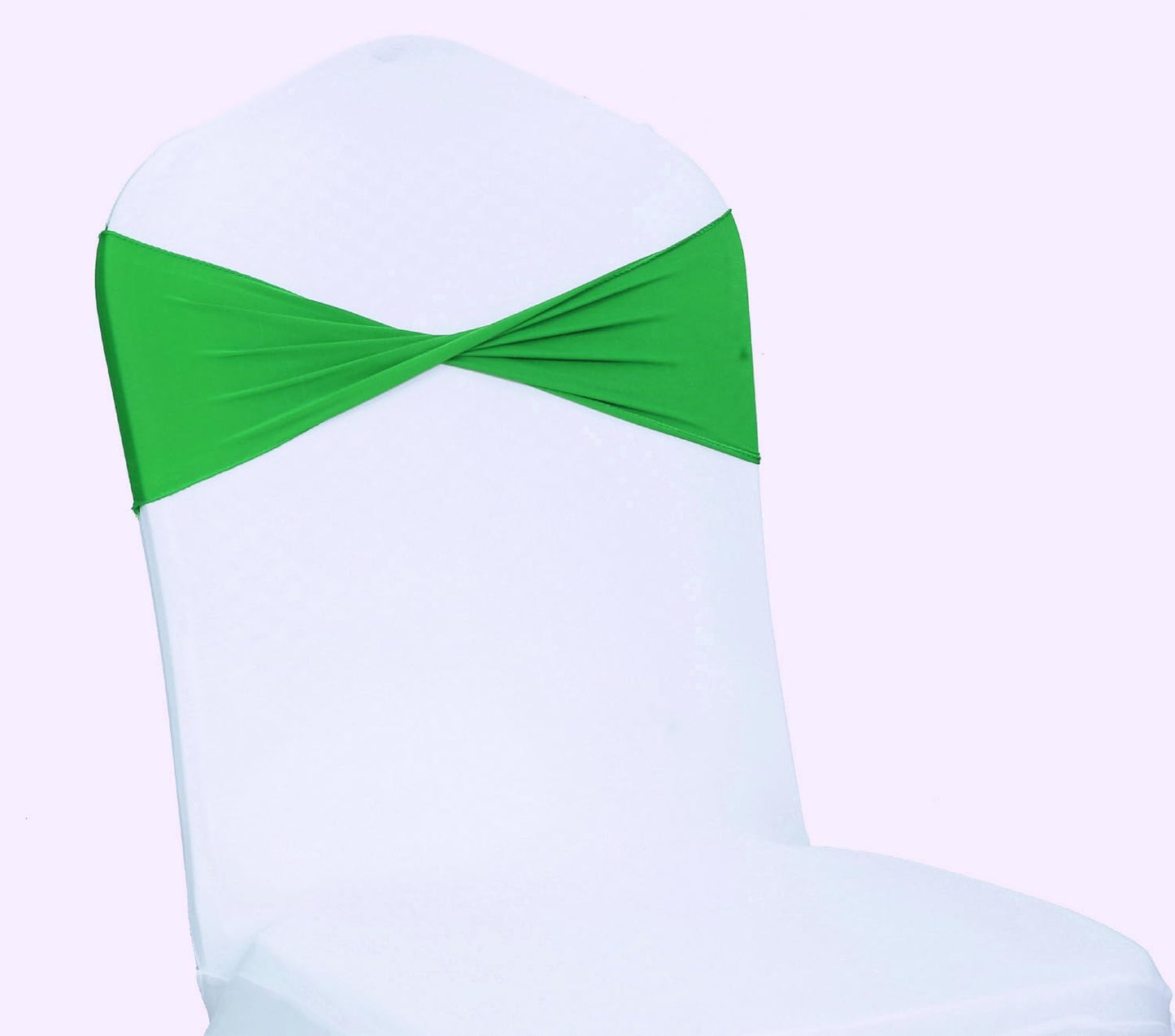 MDS Pack of 200 Spandex Chair Sashes Bows Elastic Stretch Dining Chair Bands Ties Without Slider Buckle Universal fits for Wedding Baby Shower Birthday Party Banquet Event Decoration - Light Green