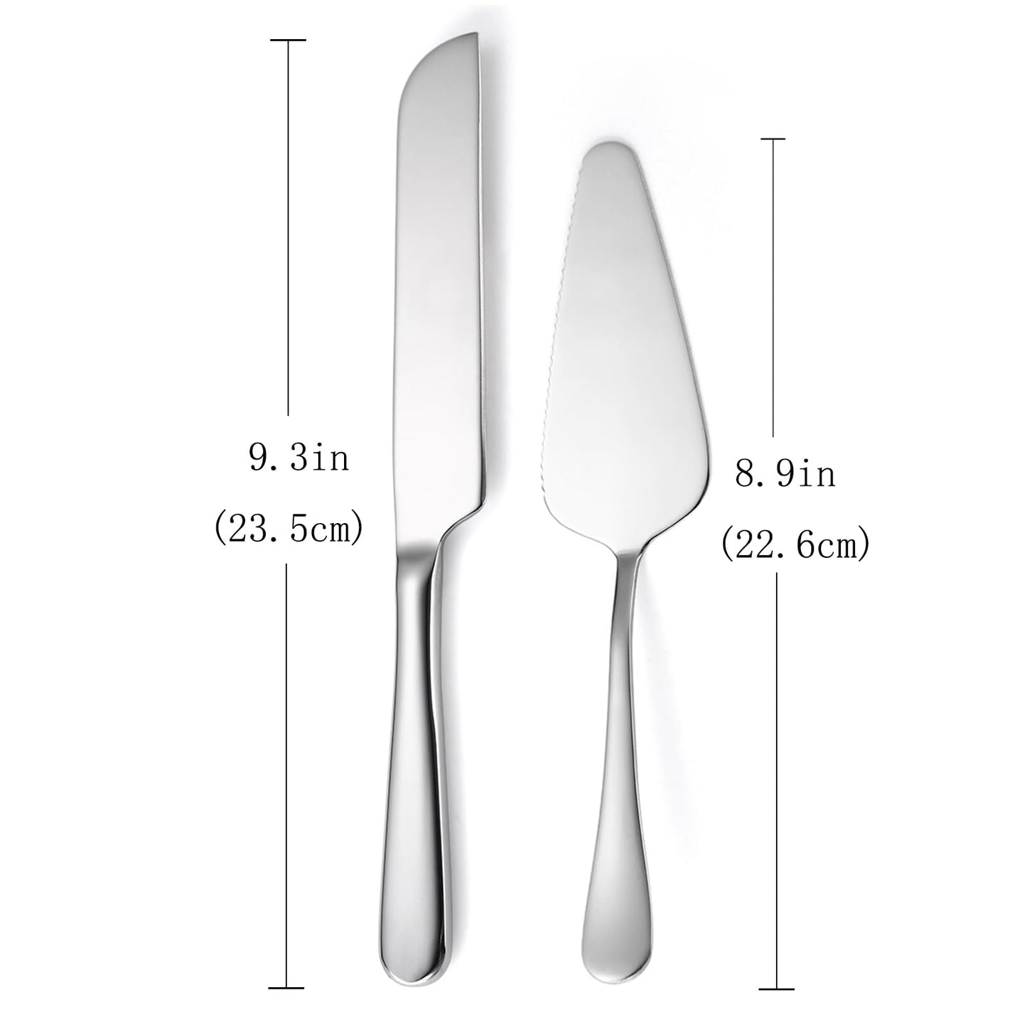 tiokin Wedding Cake Knife and Server Set Silver,Stainless Steel Cake Cutting Set,2Pcs Include Cake