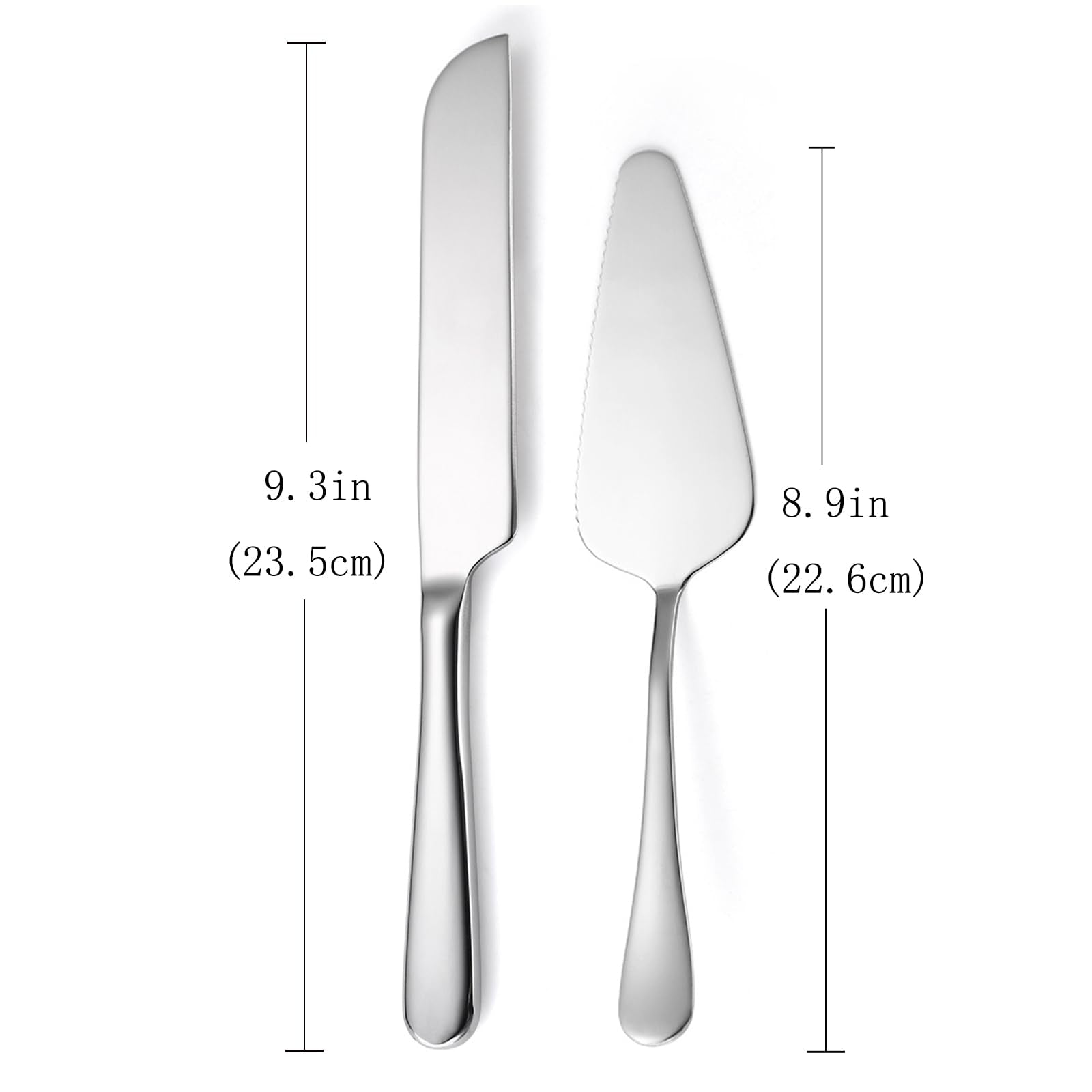 tiokin Wedding Cake Knife and Server Set Silver,Stainless Steel Cake Cutting Set,2Pcs Include Cake