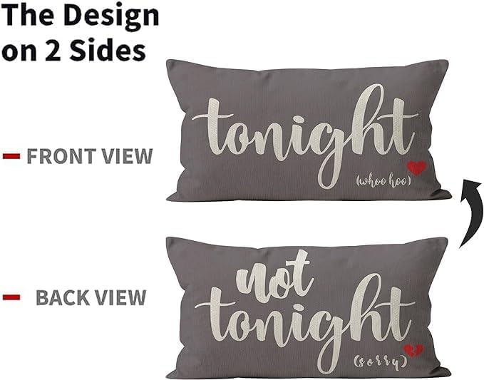 Mancheng-zi Bridal Pillow Cover, 16x24, Funny Couples Reversible Linen Pillow Cover, Bachelorette & Bridal Shower Gifts, Wedding Gift for Bride (Gray)