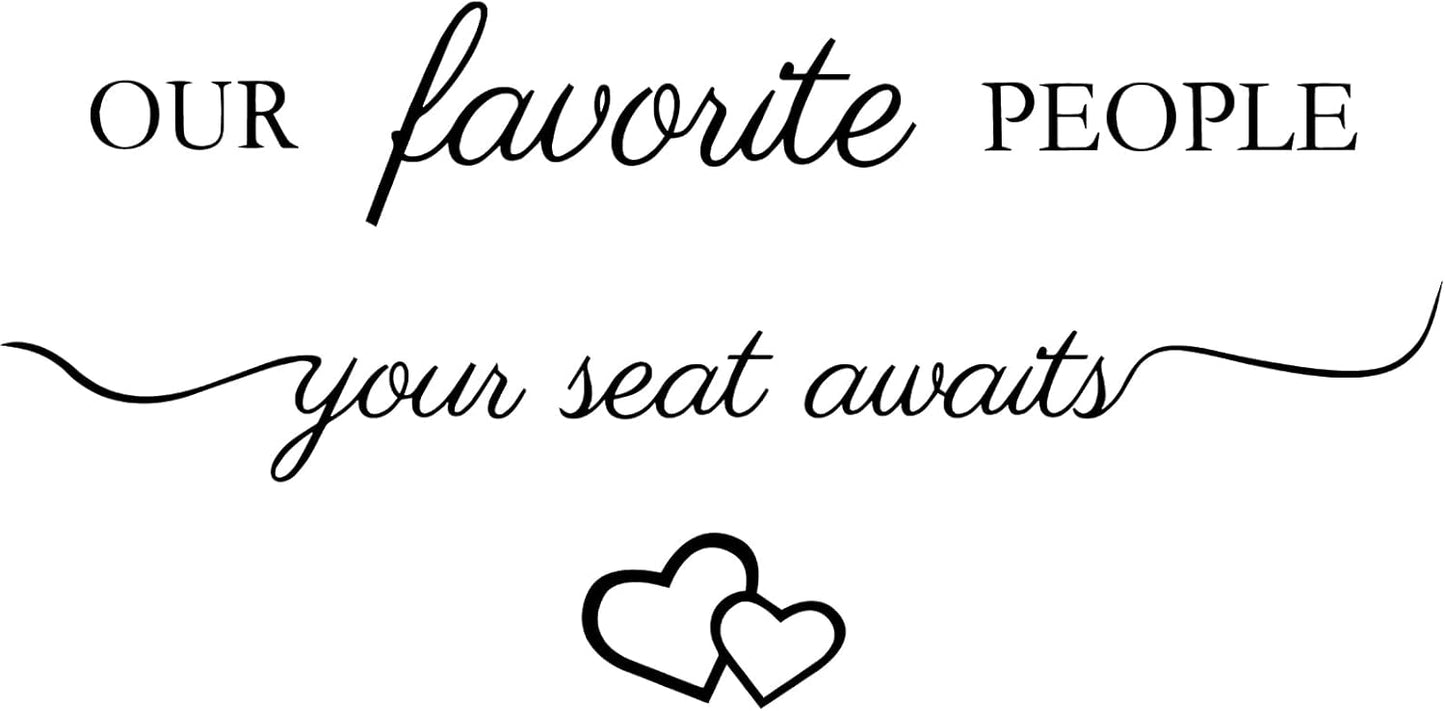 3 Pcs Wedding Seating Chart Decal Stickers DIY Our Favorite People Your Seat Awaits Vinyl Decal Wedding Sign Decor Seating Chart Board Mirror Stickers(Black)