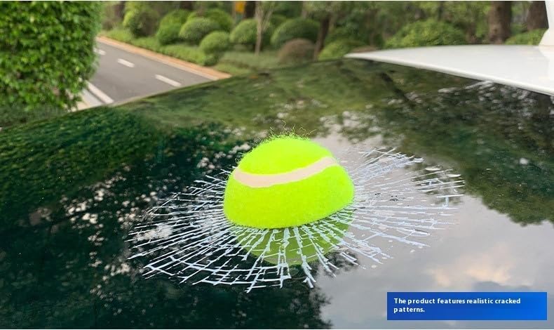 Car 3D elf Ball car Sticker, car Window Funny Creative Decorative Sticker(18cmx18cmx3cm) (Yellow Tennis Ball)