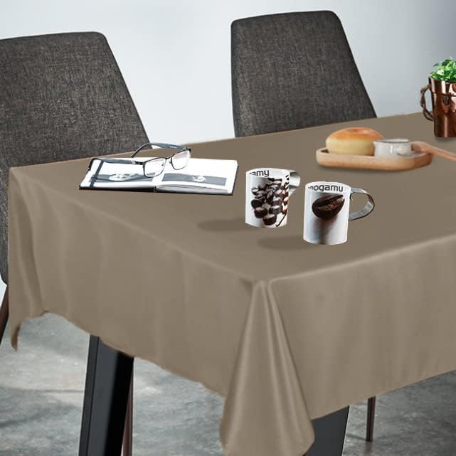 Fitable Square Tablecloth 54x54 inch Tablecloth Stain and Wrinkle Resistant Washable Polyester Table Cloth for Buffet Parties and Camping, Taupe