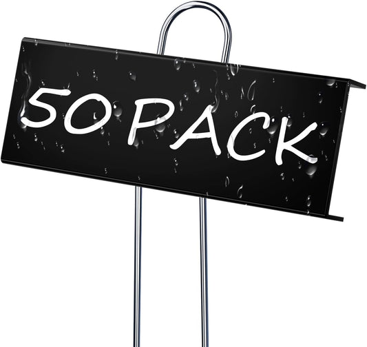 50 Pack Metal Plant Labels for Outdoor Garden Waterproof Plant Markers, Labels Garden Markers for Seedlings Herbs Vegetable Greenhouse Gifts, with Pen - Black