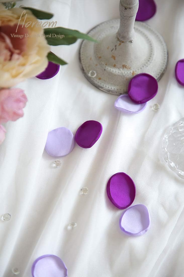 Floroom 300pcs Rose Petals Purple Lilac Fake Faux Silk Flower Petals for Wedding Flower Girl Basket Aisle Scatter Dinner Table Centerpieces Party Confetti Bridal Shower Romantic Night Decoration