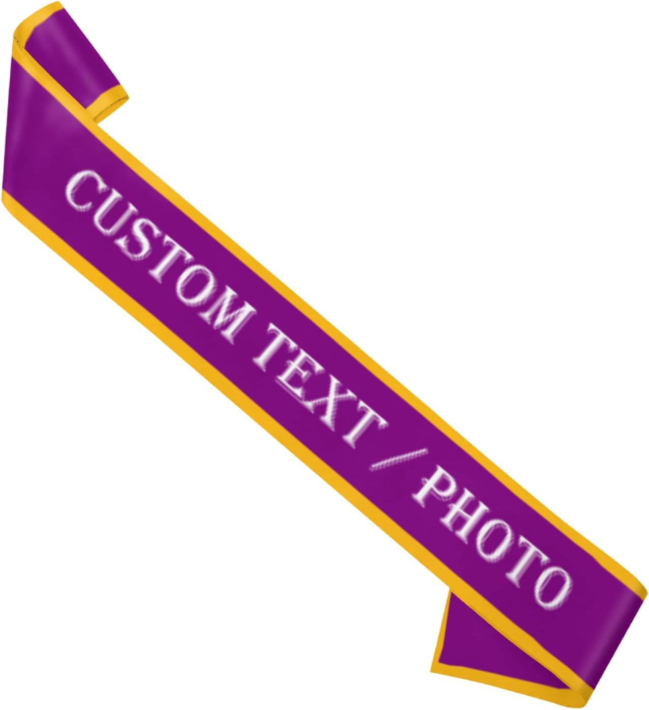 Custom Sash,Personalized Birthday Sash with Text Photo,Customized Bachelorette Sash Quote Sash Bride to Be Sash Color Optional (With decorative edge, Dark Purple)