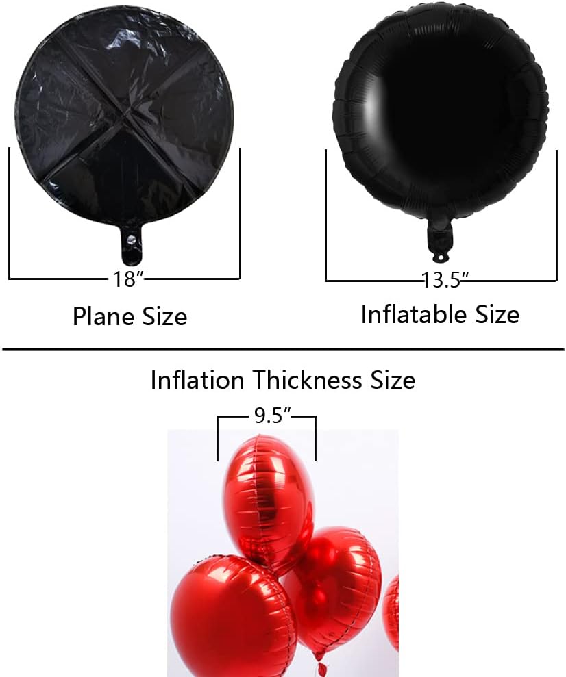 Black Gold Foil Mylar Round Balloons 20 pcs 18 Inch Metallic Party Balloons for Baby Shower,Graduation, Wedding Engagement Party Decoration（18 Inch 20pcs）