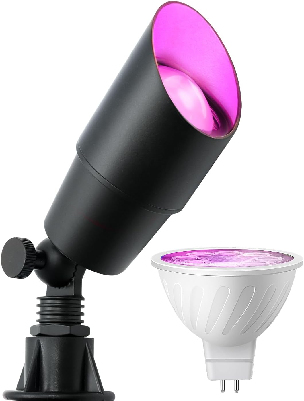 Landscape Spotlights Outdoor 12V Low Voltage with 5W Smart MR16 LED Bulbs,RGB Color Changing Tunable White IP65 Waterproof Directional Uplights for House Trees Yard Patio