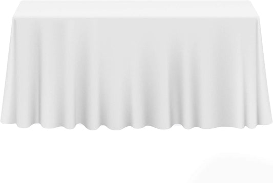 Lann's Linens - 10 Premium 90" x 132" Tablecloths for Wedding/Banquet/Restaurant - Rectangular Polyester Fabric Table Cloths - White