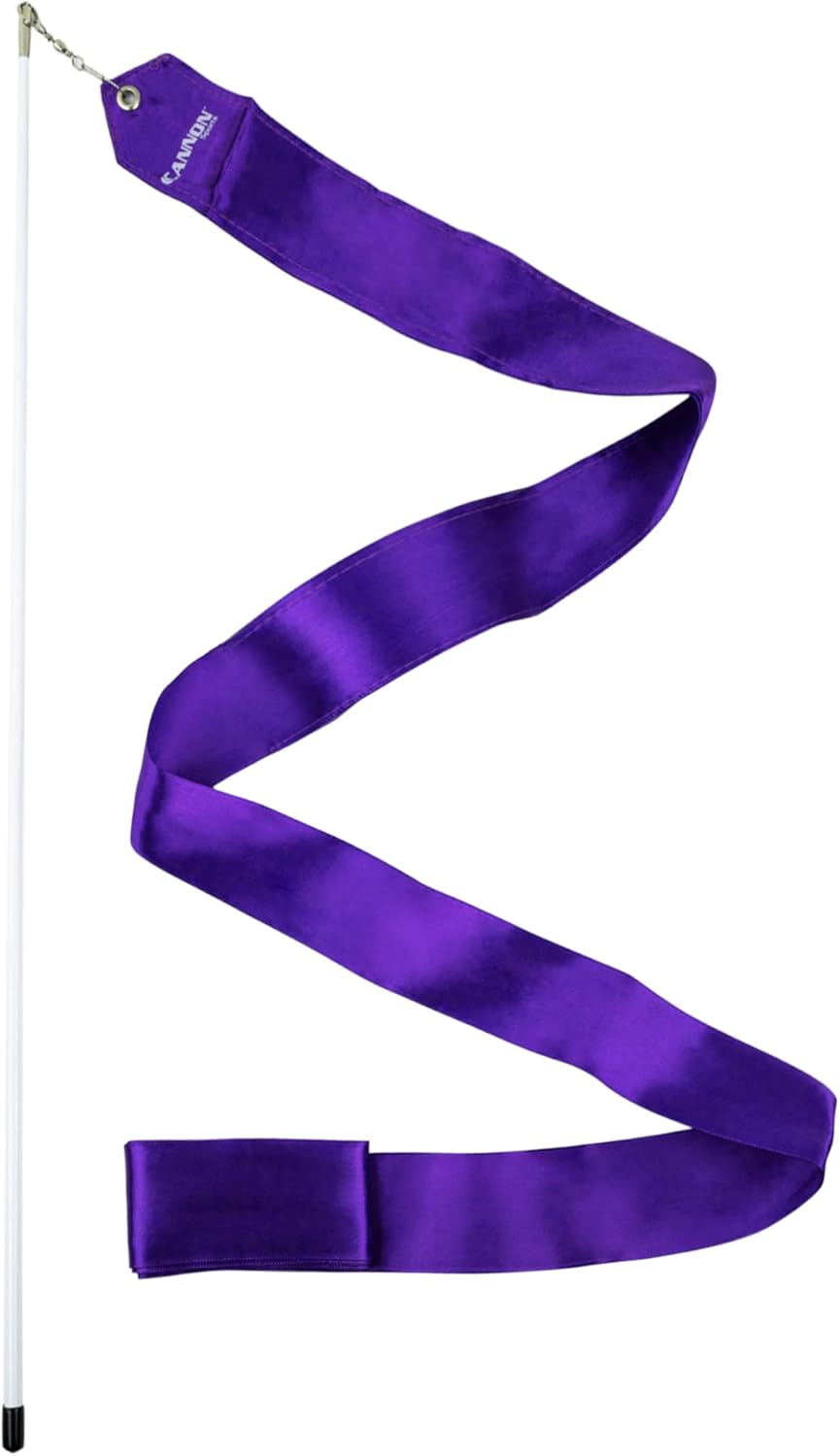 Cannon Sports Gymnastics Ribbon Wand for Dancing, Cheerleading, Olympic Tournament, & Artistic Competitions (Purple, 1-Pack)