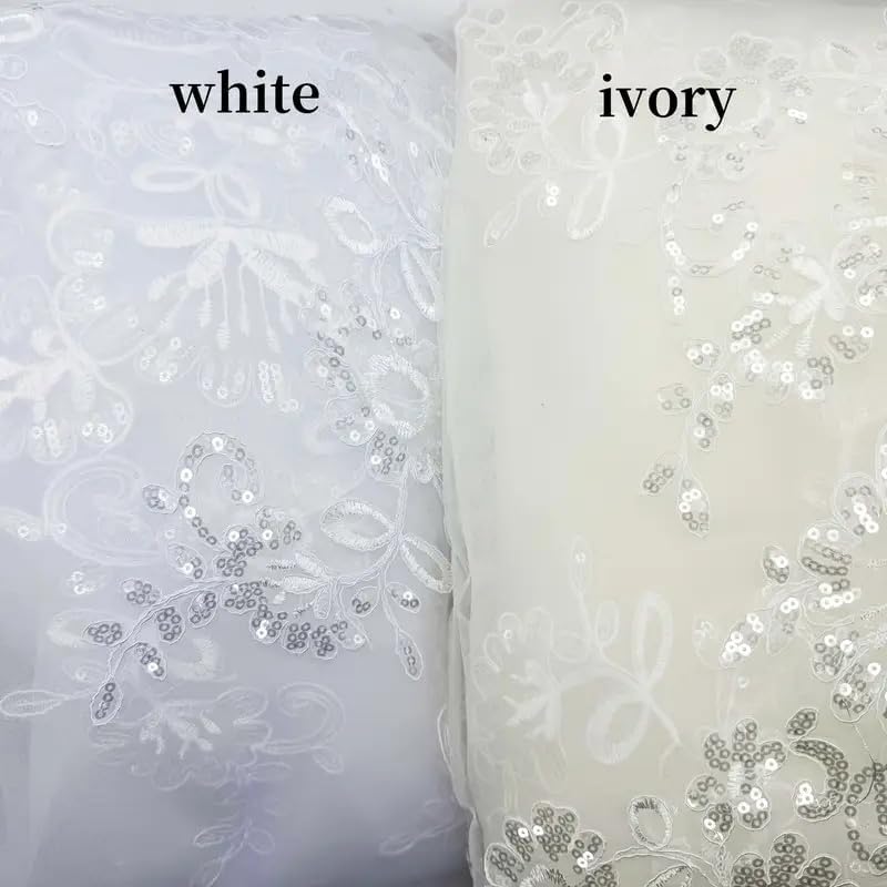 Bridal Veil long Cathedral Length Lace Sequins Edge 1 Tier Wedding Veil with Metal Comb for Brides