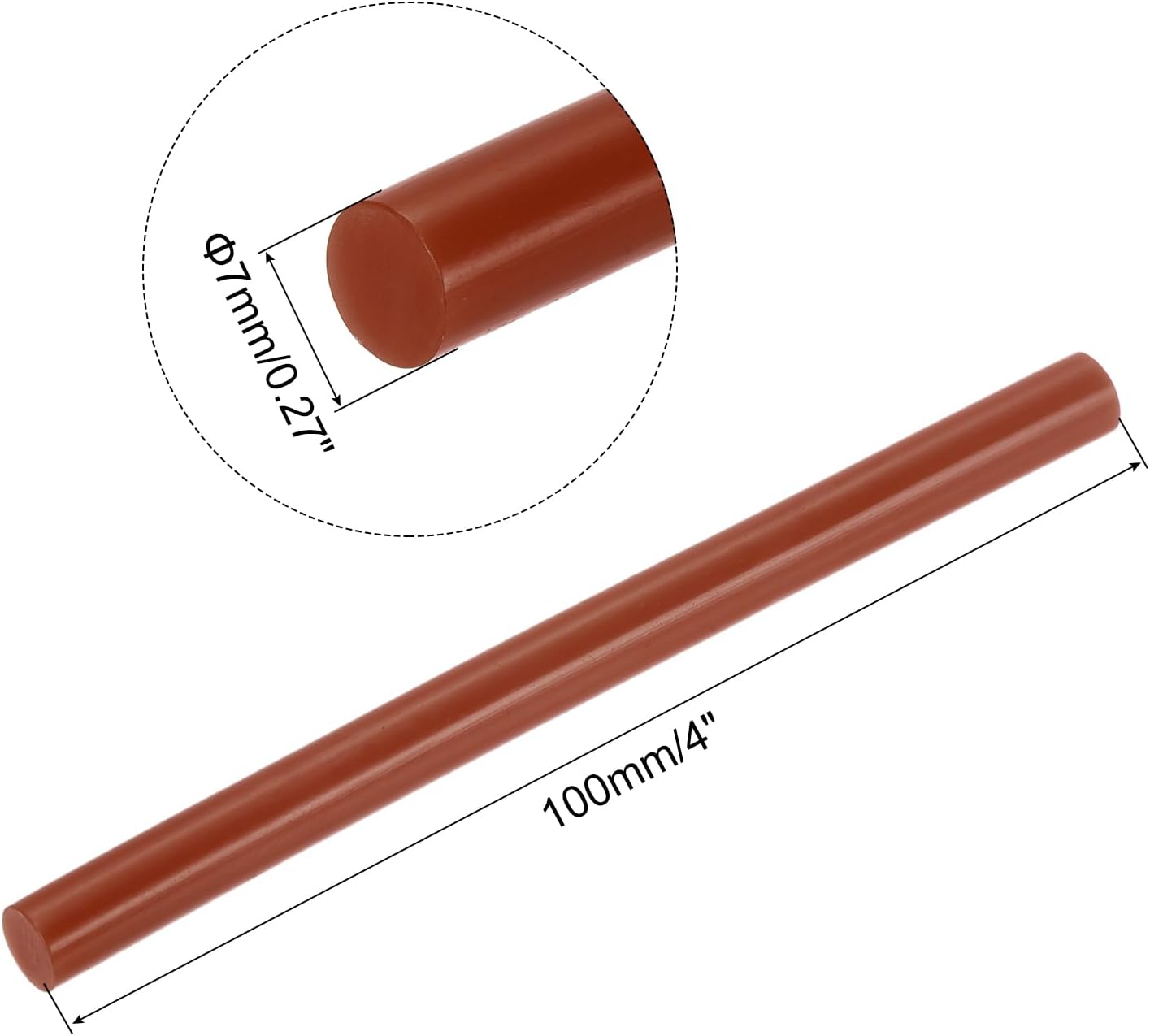 uxcell 20pcs Hot Glue Sticks for Glue Gun 7mm/0.27-inch x 4-inch Mini Hot Melt Adhesive Glue Stick Dark Brown