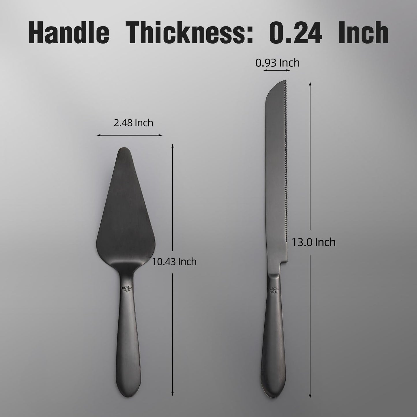 Wedding Cake Knife and Server Set, Integral Stainless Steel Longer Cake Cutter and Wider Pie