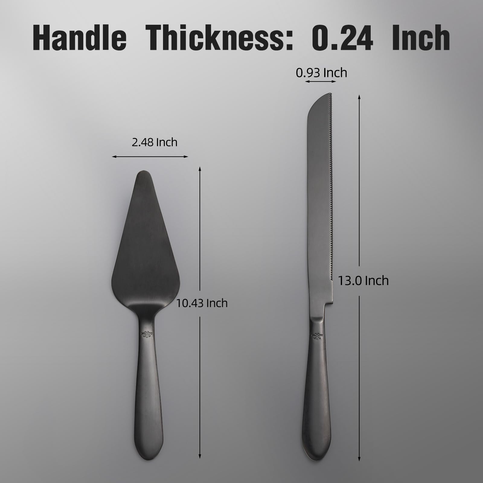 Wedding Cake Knife and Server Set, Integral Stainless Steel Longer Cake Cutter and Wider Pie