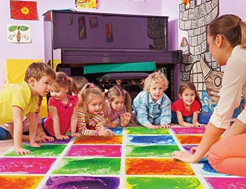Art3d Liquid Sensory Floor Decorative Tiles,19.7"x19.7" Square, Colorful, 4 Tiles