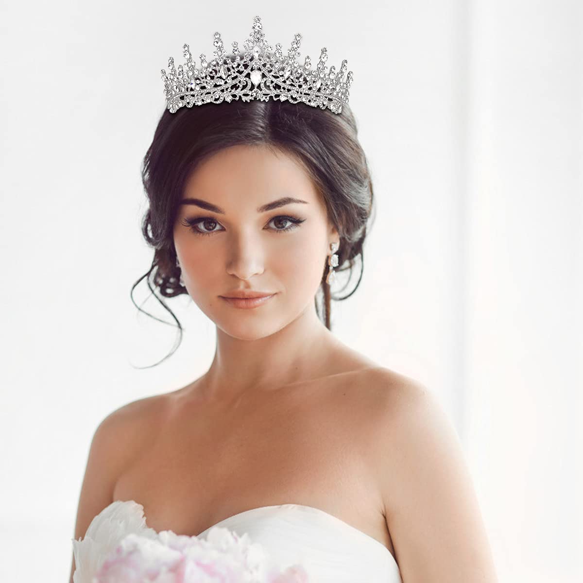 TOBATOBA Silver Wedding Crystal Tiaras and Crowns for Women, Bride Royal Queen Headband Princess