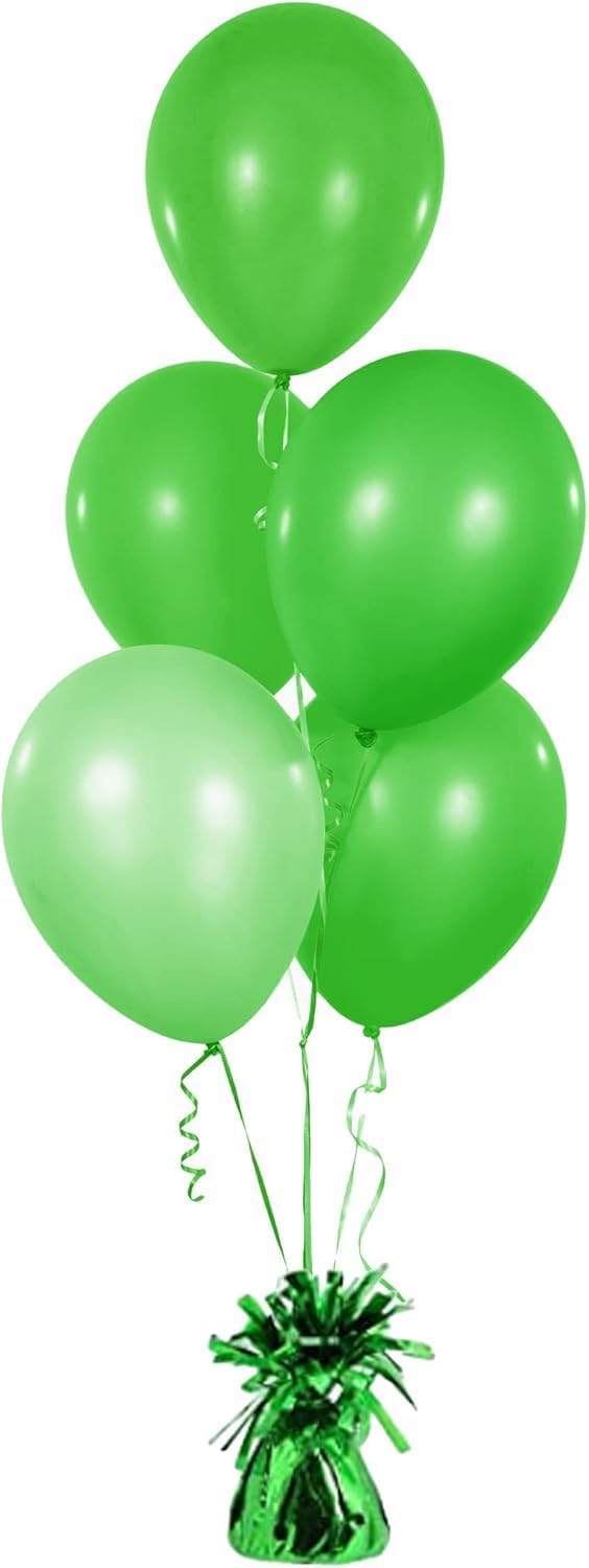Metallic Balloon Weights, Birthday Party Favors, Novelty and Gag Gifts, 5.5" Inches, 6-Pack (Green)