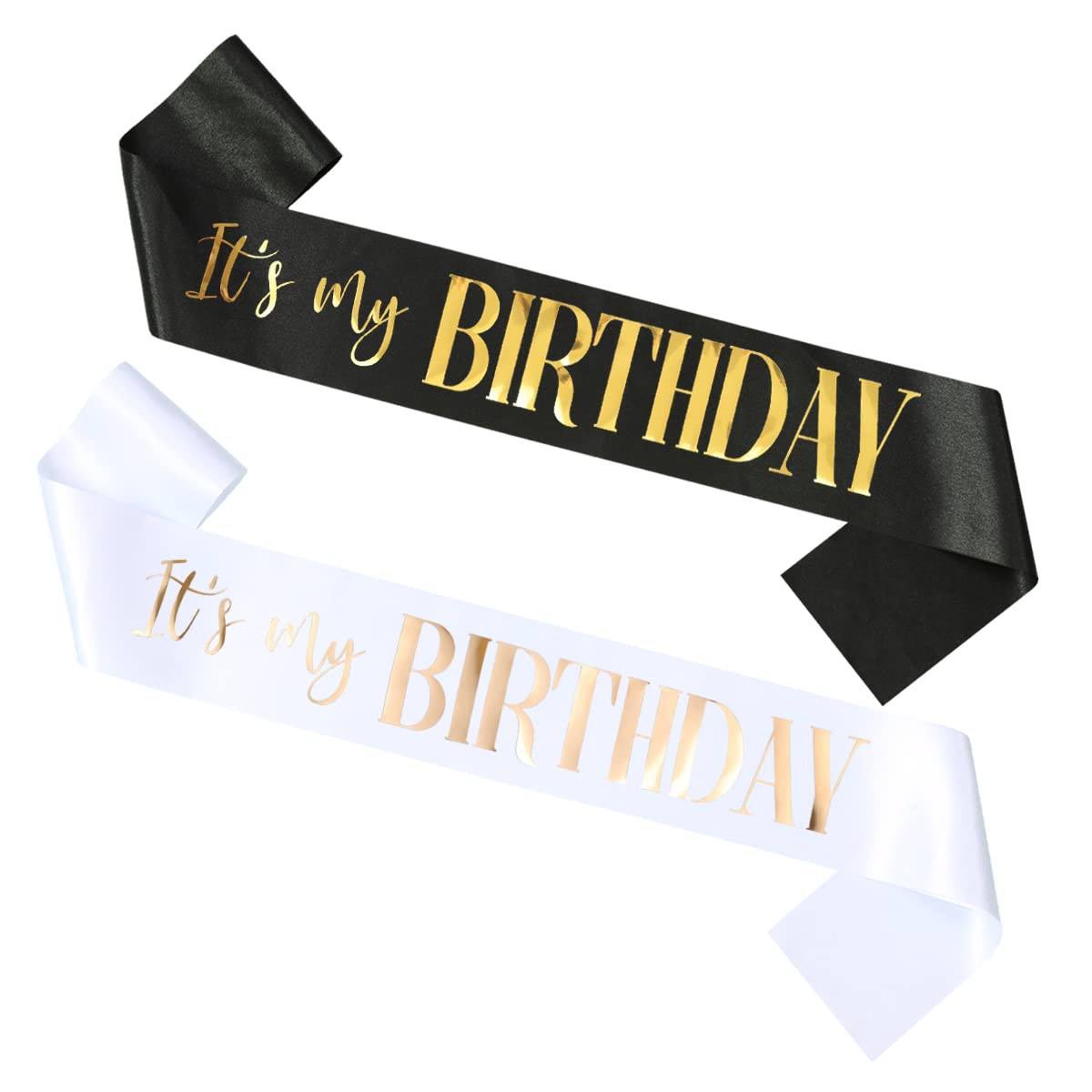 Docooniver 2 Pack It's my Birthday Sash for Women Men Adult Girls Kids Happy Birthday Decorations