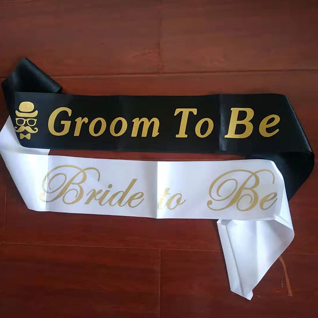 Bachelorette Party Sash Set- Bride and Groom Sash for Wedding Bridal Shower Party Decorations