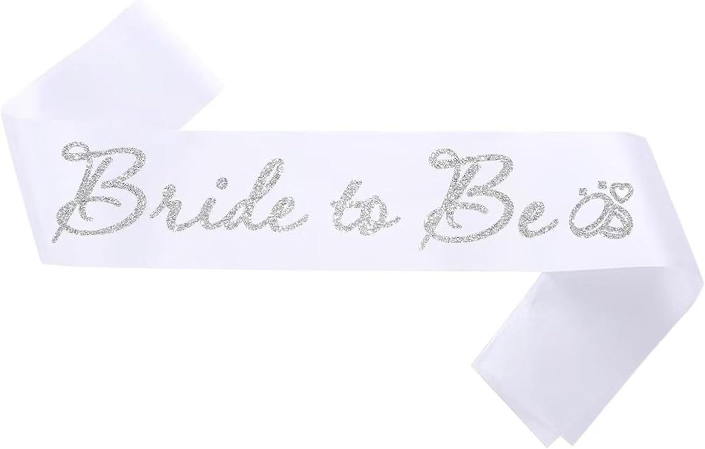 White Bride to Be Sash for Bridal Shower Bachelorette Party Wedding Hen Party Decorations Engagement Gifts Favors Miss to Mrs Sash with Glitter Letter Silver