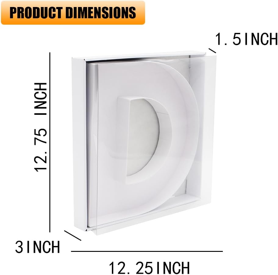 12" Fillable Cardboard Letter Charcuterie Gift Cupcake Box With Cover Sweets Packaging (D)