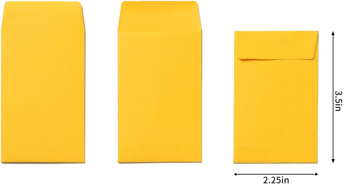 200 Pieces Colorful Small Coin Envelopes Self-Adhesive Seed Envelopes Mini Parts Small Items Storage Packets Envelopes for Garden, Office or Wedding Gift (2.25×3.5 inch)