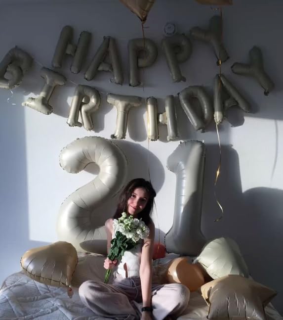 Cream White Number 1 Balloon 40 inch, Number 1 Birthday for Boy Girl, Cream White Foil One Balloon for 1st 10 11 12 16 18 Birthday Party, Anniversary Celebration Number Decorations