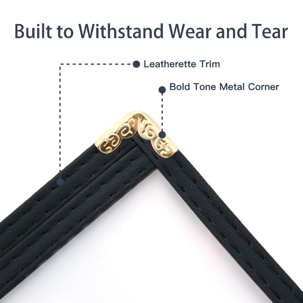 Goodsmart Restaurant Menu Covers – 25 Pack Black 2-View, Top-Loading Menu Holders, Vinyl & Plastic Café Menu Covers, Clear Menu Sleeves, Fits 8.5" x 14", Leather-Style Design, Gold Corners