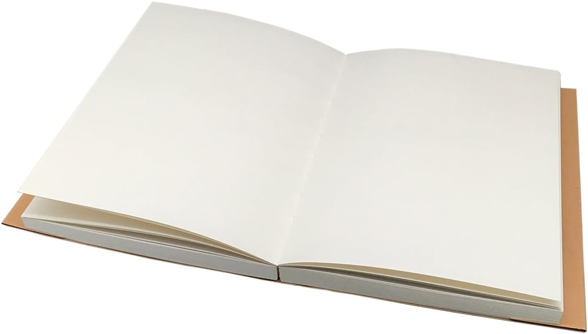 Kraft Cover Drawing Notebook & Sketchbook ??Set of 2 Blank Plain Sketch Books ??125g Thick Paper, 200x280mm Paper Ideal for Drawing & Sketching- 128 sheets/256 Pages ??180 Degree Opening, 2pcs