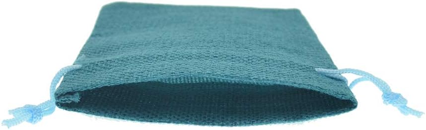 Burlap Bags with Drawstring, 2.7x3.5 Inch Jute Sacks Jewelry Candy Pouch Christmas Wedding Party Favor Gift Bags 20pcs (Peacock Blue)