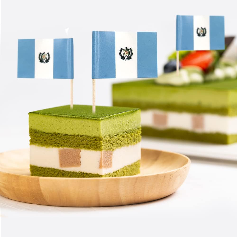 Guatemala Flag Guatemalan Flag, Small Mini Guatemala Toothpick Flags for Food, Cupcakes, Cocktails, Appetizers, Bar Party Decorations