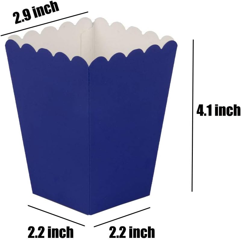 YESON Navy Blue Popcorn Boxes Mini Paper Popcorn Box for Party,Pack of 36