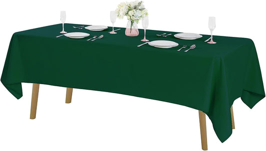 Rectangle Tablecloth 60x102 inch Washable Polyester Fabric Table Cloth for Wedding Party Dining Banquet Decoration（60x102, Hunter）