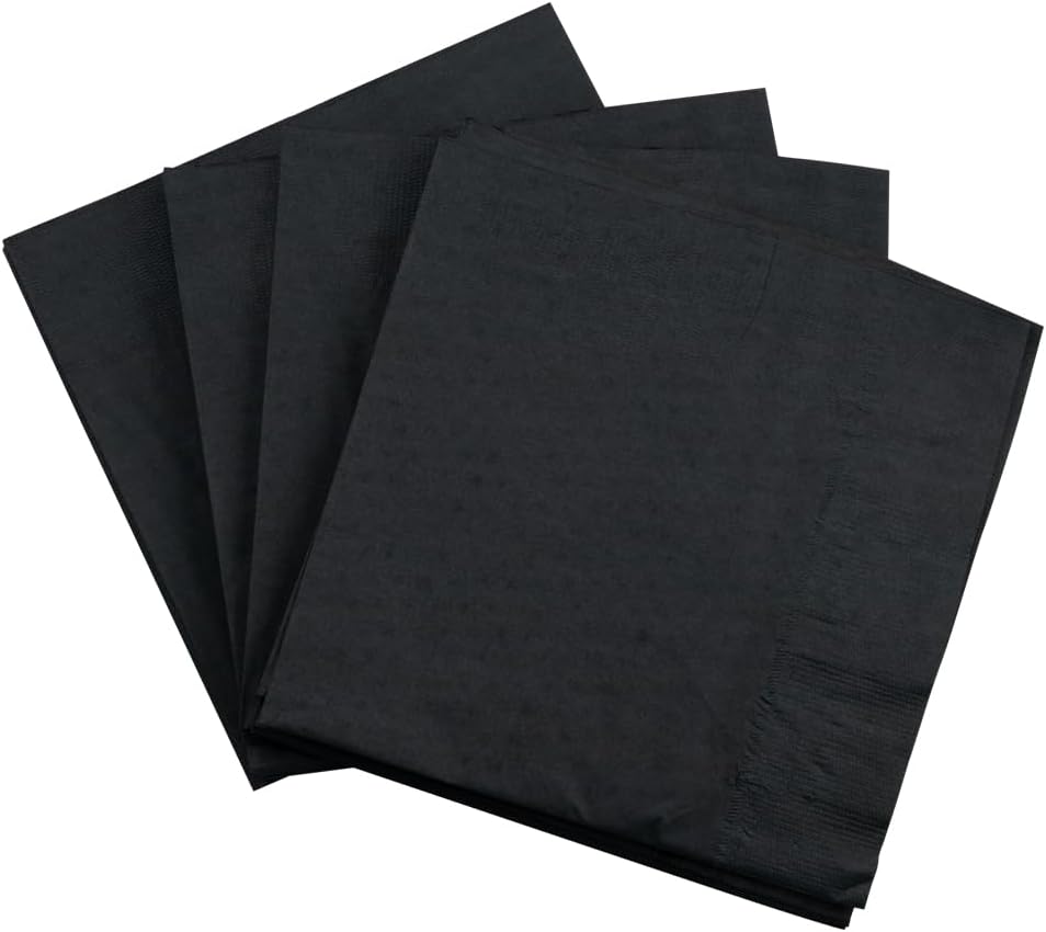 JAM PAPER Medium Lunch Napkins - 6 1/2 x 6 1/2 - Black - 50/Pack