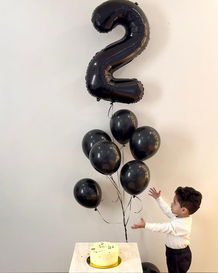 1 Balloon - Black Birthday Number Balloons, 40 Inch Decorations Men Women