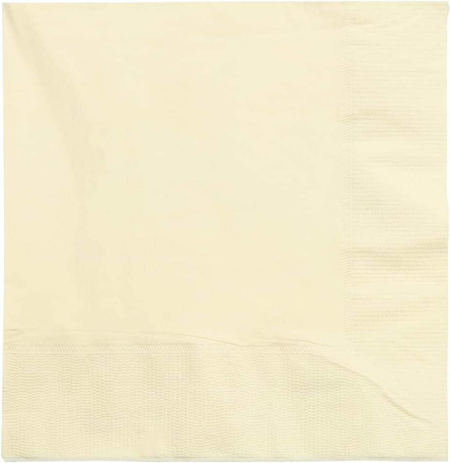 JAM PAPER Medium Lunch Napkins - 6 1/2 x 6 1/2 - Ivory - 50/Pack