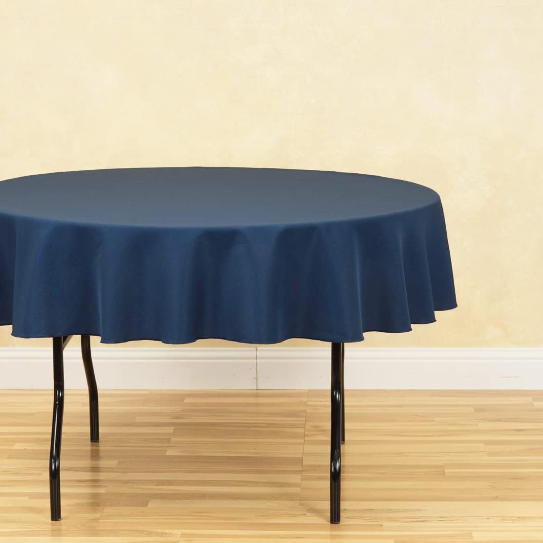 LinenTablecloth 70-Inch Round Polyester Tablecloth Navy Blue