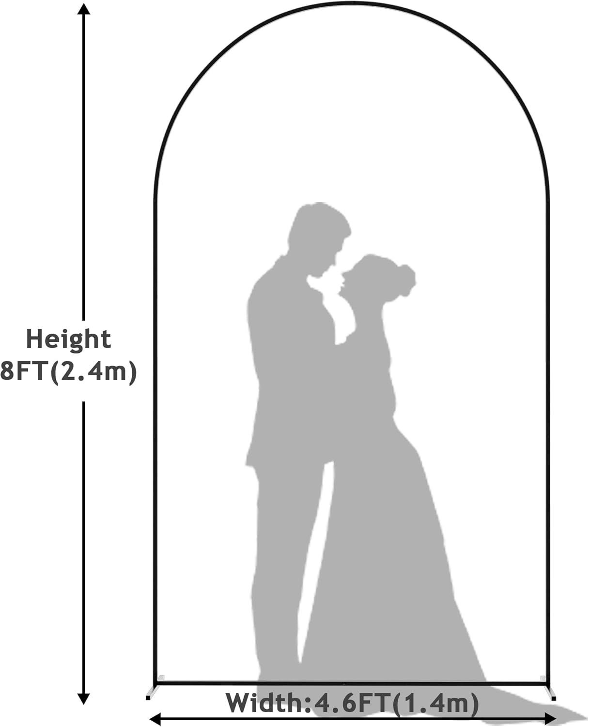 Wokceer Wedding Arch Backdrop Stand 8 FT Metal Backdrop Arch Stand for Wedding Ceremony Birthday Party Bridal Shower Floral Balloon Arch Decoration