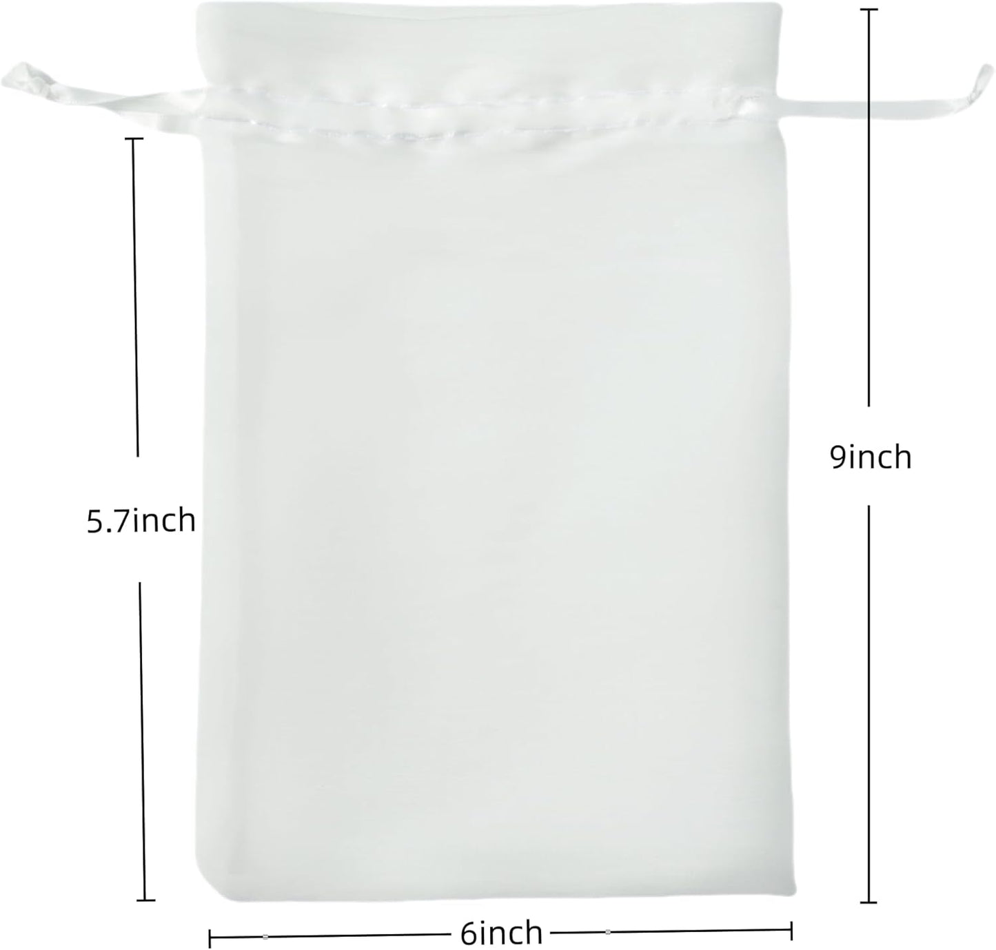 QIANF 20 Pcs White Small Organza Bags 6X9 inch for Wedding Favors with Drawstring, Mini Mesh Gift Bags Jewelry Pouch for Candy Bridal Shower Party Favor Baby Shower Christmas