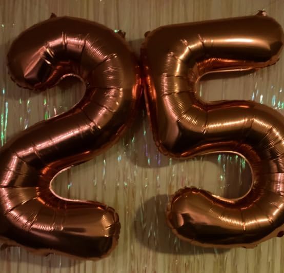 40 Inch Dark Brown Large Number 4 Balloons, Giant Foil Number Four 14 24 34 40 44 Balloons, Coffee Brown Mylar Big Balloon for Anniversary Graduation Decorations