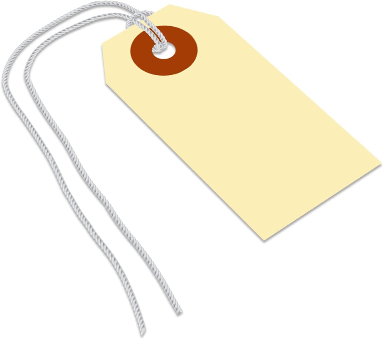 SmartSign Blank Shipping Tags with Pre-Attached Loop Strings, Size-1, Pack of 1000, 10pt Thick Manila Cardstock Tag, 1.375" x 2.75" Paper Hang Tags with Reinforced Fiber Patch