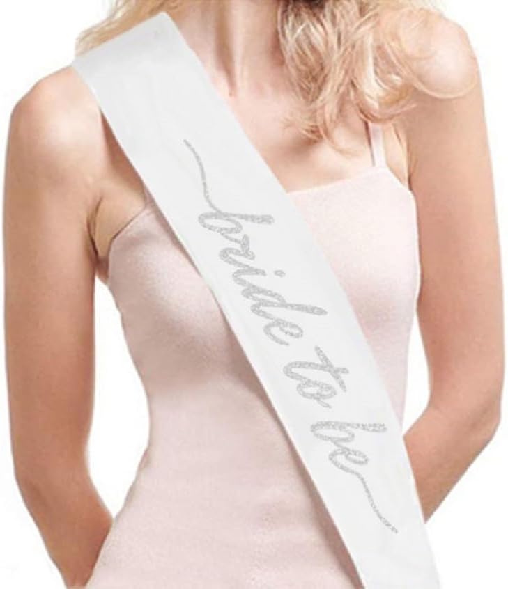 3PCS Glitter Silver Bride To Be Sash and Veil Bride Heart Pearl Sunglasses for Bachelorette Bridal Shower Engagement Party Favors Accessories