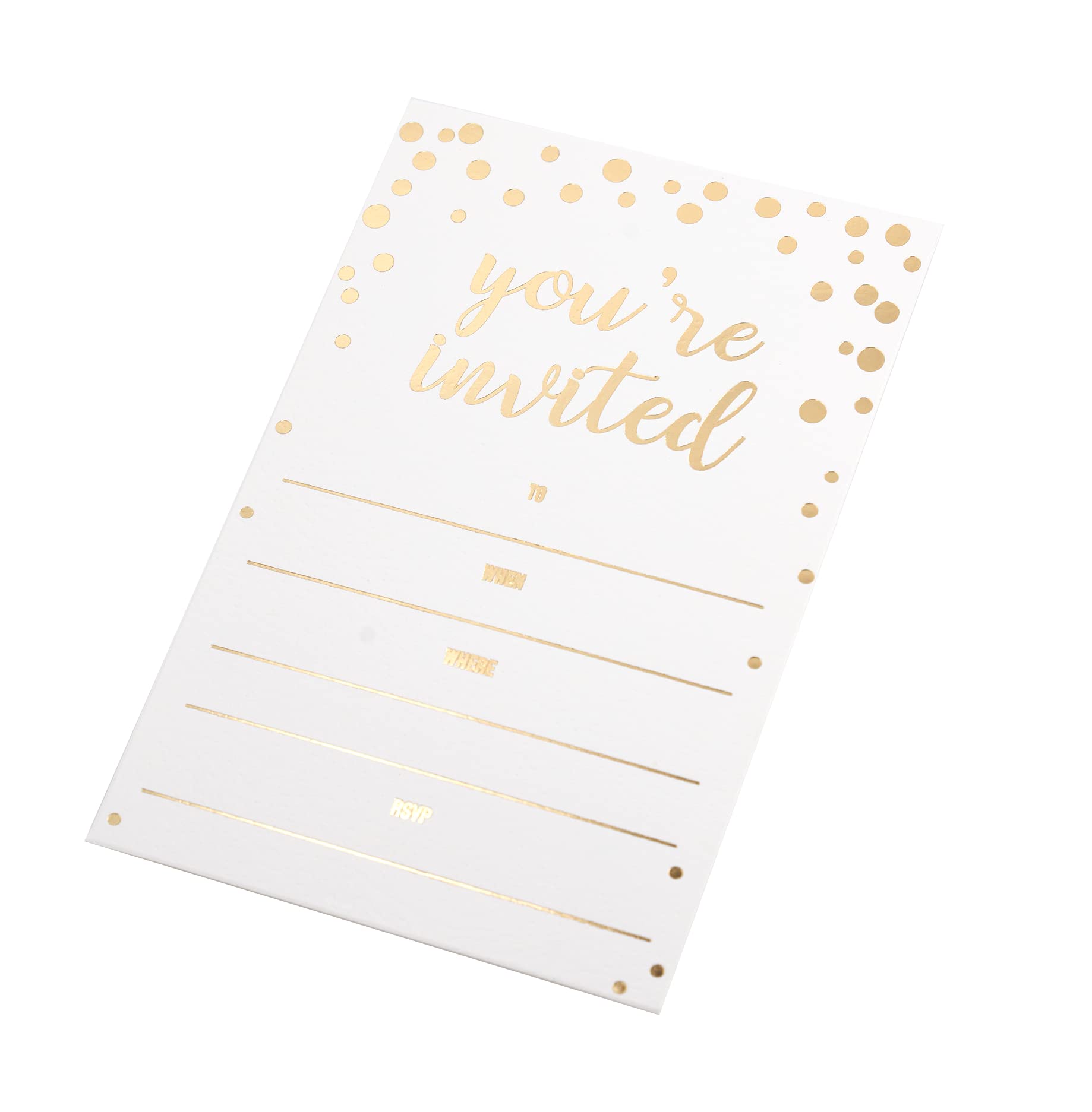 50 Pack Invitation Card - Elegant Greeting Cards ‘’You are Invited’’ in Gold Foil Letters – for