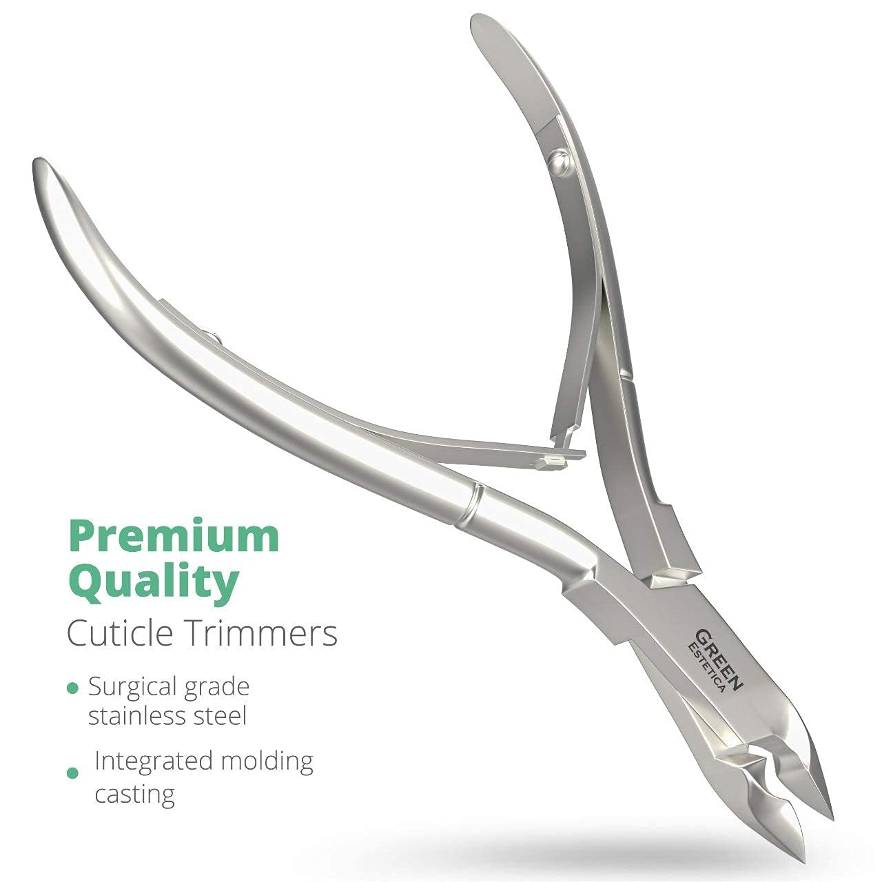 Professional Cuticle Trimmer Nail Cuticle Cutter Stainless Steel Cuticle Nippers with Sharp Blades of Cuticle Remover Clippers Manicure Tools Double Spring - Pedicure Nail Tools (Silve - 4 Pack)