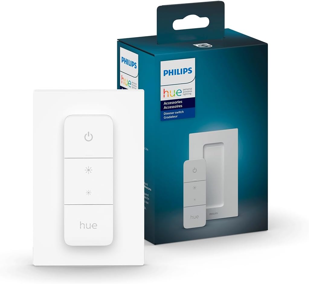 Philips Hue White and Color Ambiance BR30 1-Pack Bluetooth & Hue Smart Dimmer Switch 1 Pack White