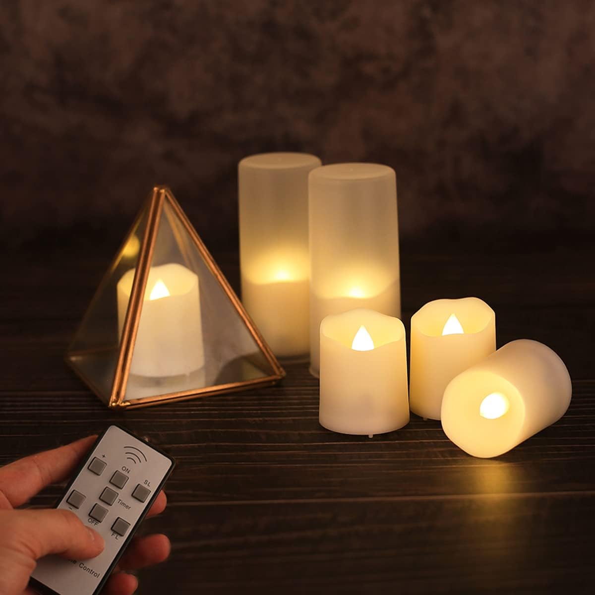 FREEPOWER Rechargeable Flameless Flickering Tea Light Candles Remote Control High Brightness Votive Candles with Cycling Timer, for Home and Holiday Decor, Pack of 6.