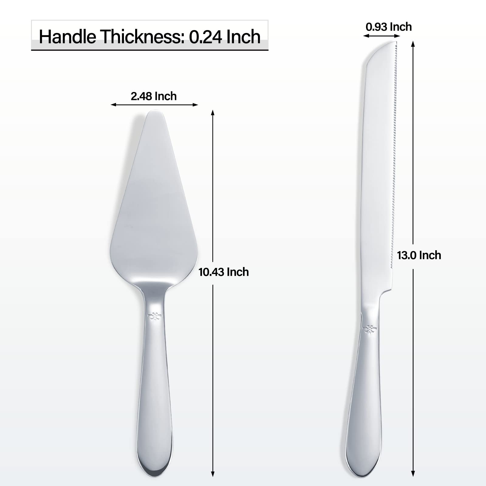 Cake Cutting Set for Wedding, Elegant Cake Knife and Server Set with Thickened Stainless Steel