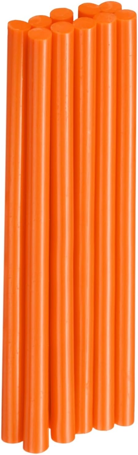 HARFINGTON 10pcs Hot Glue Sticks 0.28" Dia x 5.91" Long EVA Mini Hot Melt Adhesive Glue Stick for Hot Melt Gun Wood Plastic Glass Flowers Fabrics Foam, Orange